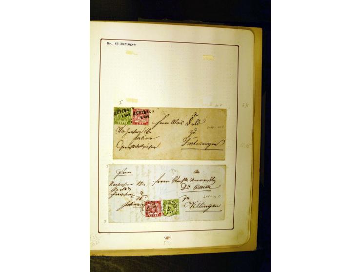 NUMMERN- UND ORTSSTEMPEL: Dreibändiger Sammlungsteil einer alten Vorkriegssammlung, beinhaltend die Nummern 50-63 und 99-120 