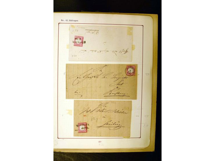 NUMMERN- UND ORTSSTEMPEL: Dreibändiger Sammlungsteil einer alten Vorkriegssammlung, beinhaltend die Nummern 50-63 und 99-120 