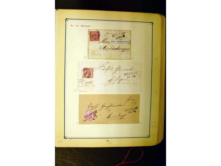 NUMMERN- UND ORTSSTEMPEL: Dreibändiger Sammlungsteil einer alten Vorkriegssammlung, beinhaltend die Nummern 50-63 und 99-120 