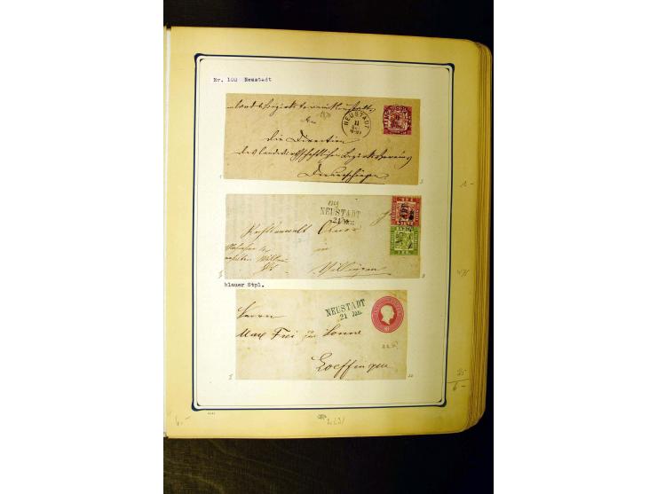 NUMMERN- UND ORTSSTEMPEL: Dreibändiger Sammlungsteil einer alten Vorkriegssammlung, beinhaltend die Nummern 50-63 und 99-120 