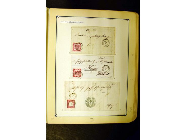 NUMMERN- UND ORTSSTEMPEL: Dreibändiger Sammlungsteil einer alten Vorkriegssammlung, beinhaltend die Nummern 50-63 und 99-120 