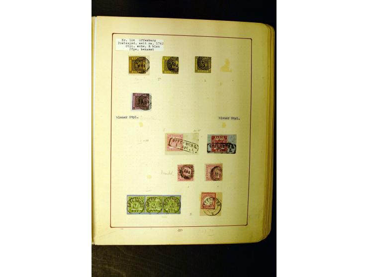 NUMMERN- UND ORTSSTEMPEL: Dreibändiger Sammlungsteil einer alten Vorkriegssammlung, beinhaltend die Nummern 50-63 und 99-120 