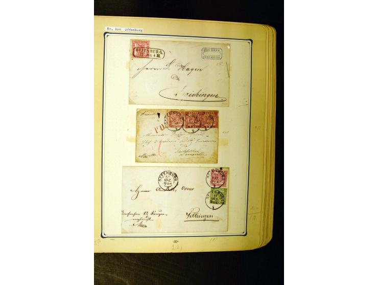 NUMMERN- UND ORTSSTEMPEL: Dreibändiger Sammlungsteil einer alten Vorkriegssammlung, beinhaltend die Nummern 50-63 und 99-120 