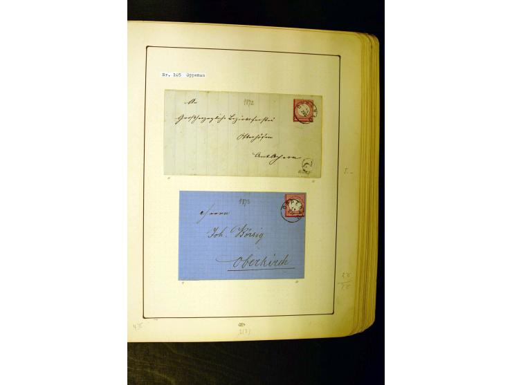 NUMMERN- UND ORTSSTEMPEL: Dreibändiger Sammlungsteil einer alten Vorkriegssammlung, beinhaltend die Nummern 50-63 und 99-120 