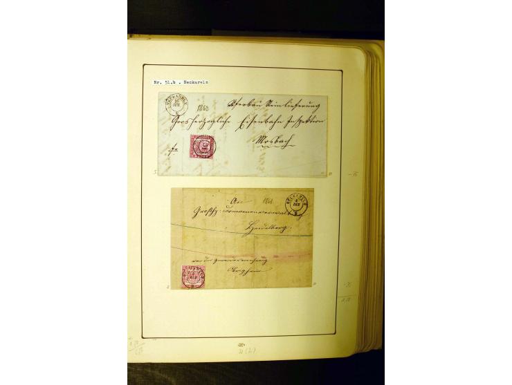 NUMMERN- UND ORTSSTEMPEL: Dreibändiger Sammlungsteil einer alten Vorkriegssammlung, beinhaltend die Nummern 50-63 und 99-120 