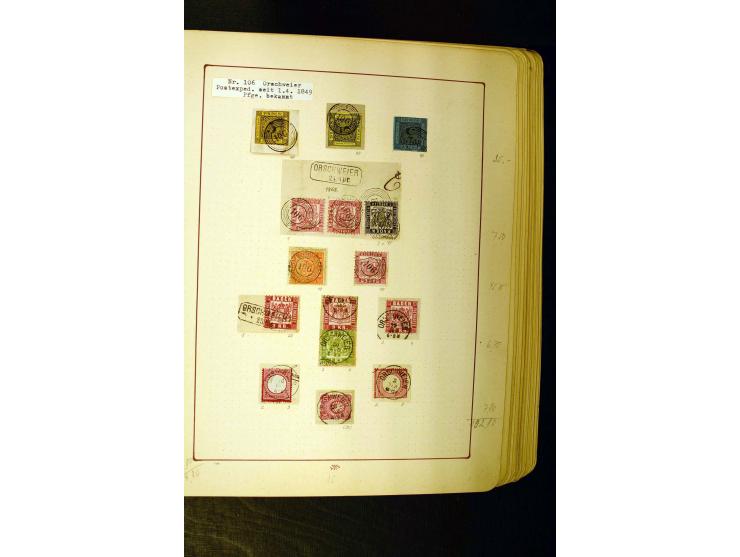 NUMMERN- UND ORTSSTEMPEL: Dreibändiger Sammlungsteil einer alten Vorkriegssammlung, beinhaltend die Nummern 50-63 und 99-120 