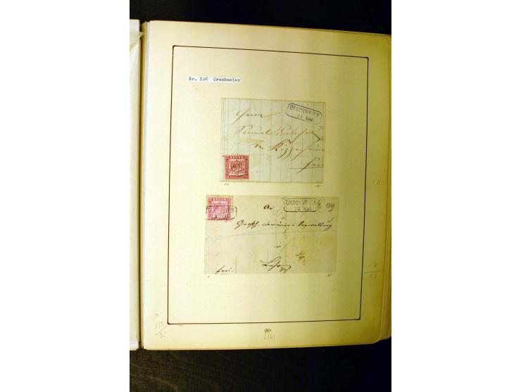 NUMMERN- UND ORTSSTEMPEL: Dreibändiger Sammlungsteil einer alten Vorkriegssammlung, beinhaltend die Nummern 50-63 und 99-120 