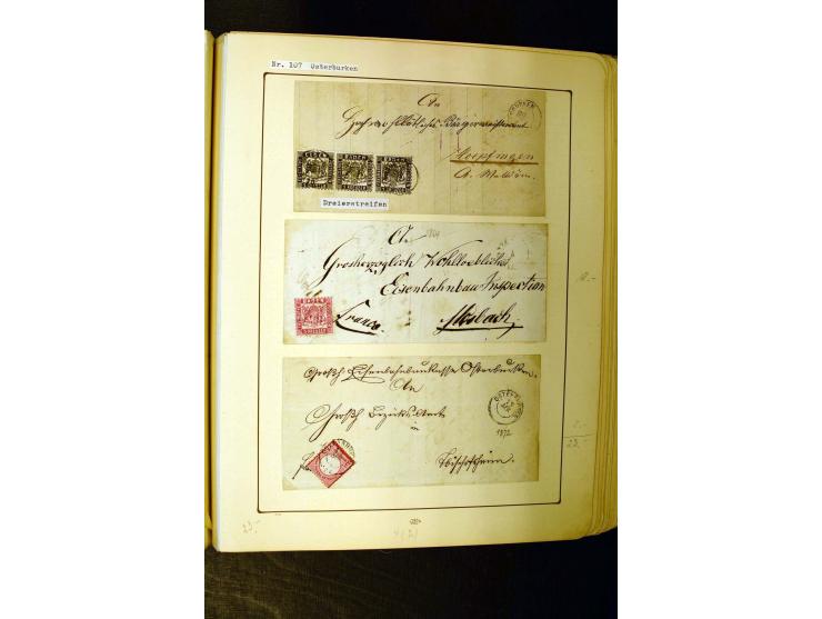 NUMMERN- UND ORTSSTEMPEL: Dreibändiger Sammlungsteil einer alten Vorkriegssammlung, beinhaltend die Nummern 50-63 und 99-120 