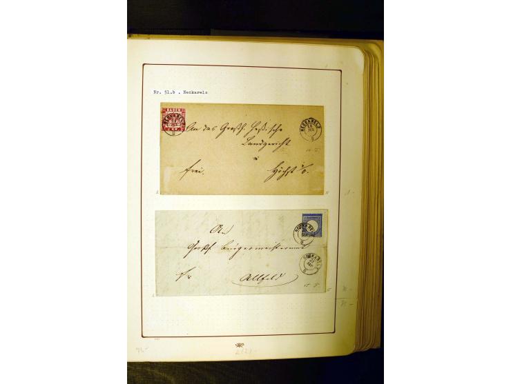 NUMMERN- UND ORTSSTEMPEL: Dreibändiger Sammlungsteil einer alten Vorkriegssammlung, beinhaltend die Nummern 50-63 und 99-120 