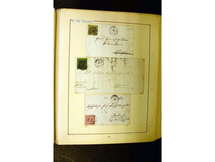 NUMMERN- UND ORTSSTEMPEL: Dreibändiger Sammlungsteil einer alten Vorkriegssammlung, beinhaltend die Nummern 50-63 und 99-120 