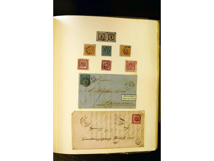 UHRRADSTEMPEL: Teil einer uralten Stempel-Sammlung mit den Nummern "1" bis "29", mit rd. 70 Briefen sowie zahlreichen Einzelm