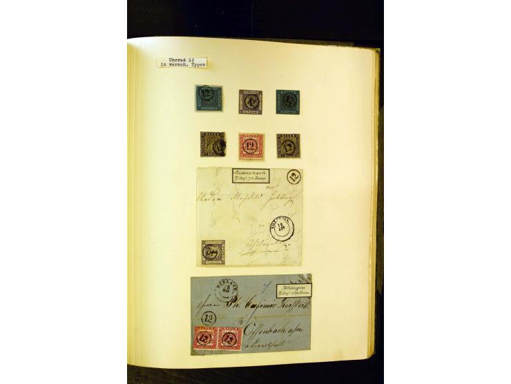 UHRRADSTEMPEL: Teil einer uralten Stempel-Sammlung mit den Nummern "1" bis "29", mit rd. 70 Briefen sowie zahlreichen Einzelm
