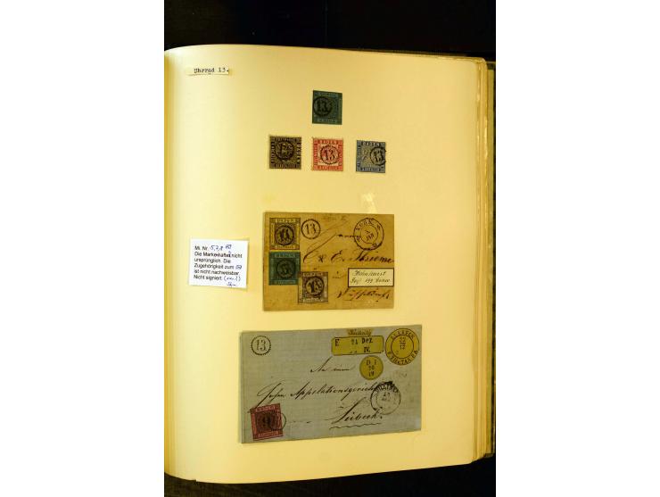 UHRRADSTEMPEL: Teil einer uralten Stempel-Sammlung mit den Nummern "1" bis "29", mit rd. 70 Briefen sowie zahlreichen Einzelm