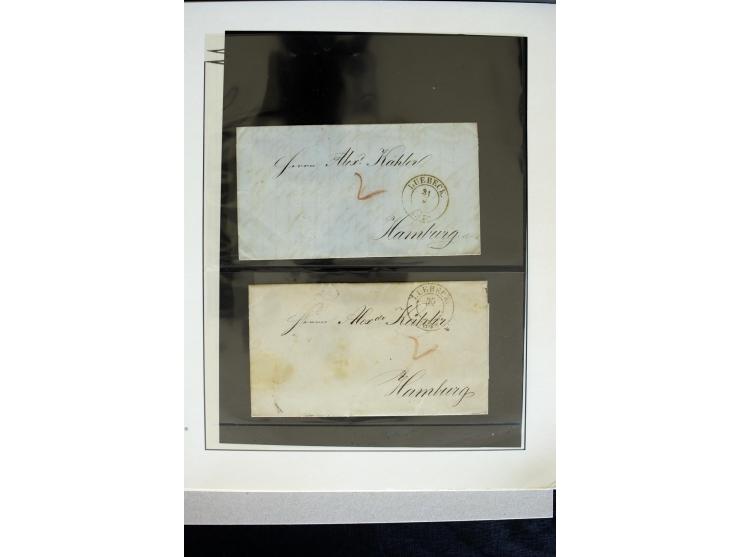 1859/65, ungebrauchte und gestempelte Sammlung mit u.a. Mi.-Nr. 1 und 2, 4er-Blocks, Randstücke mit Reihenzahlen, 5 markenlos