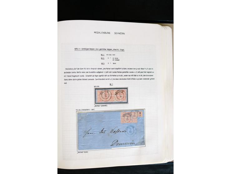 1856/67, wunderschöne kleine spezialisierte Sammlung, gestempelt, vielfach auf Briefstücken und Briefen, darin enthalten u.a.