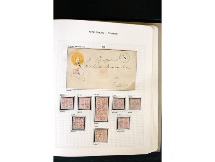 1856/67, wunderschöne kleine spezialisierte Sammlung, gestempelt, vielfach auf Briefstücken und Briefen, darin enthalten u.a.