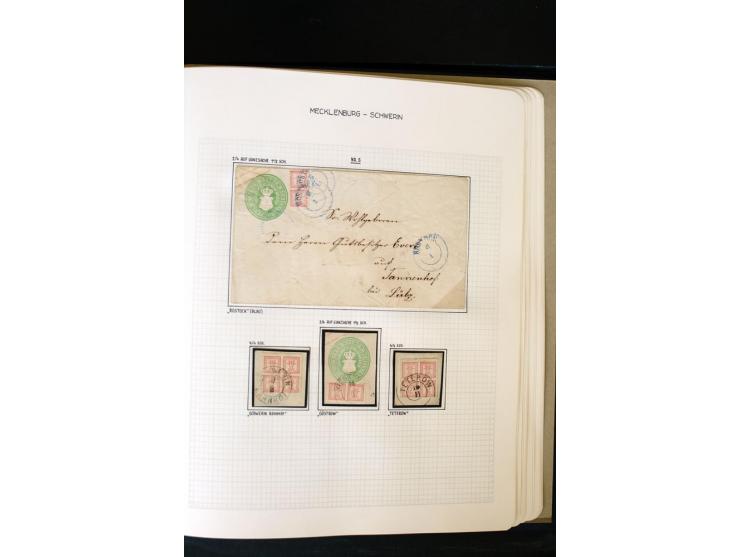 1856/67, wunderschöne kleine spezialisierte Sammlung, gestempelt, vielfach auf Briefstücken und Briefen, darin enthalten u.a.