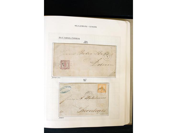 1856/67, wunderschöne kleine spezialisierte Sammlung, gestempelt, vielfach auf Briefstücken und Briefen, darin enthalten u.a.