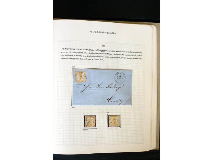 1856/67, wunderschöne kleine spezialisierte Sammlung, gestempelt, vielfach auf Briefstücken und Briefen, darin enthalten u.a.