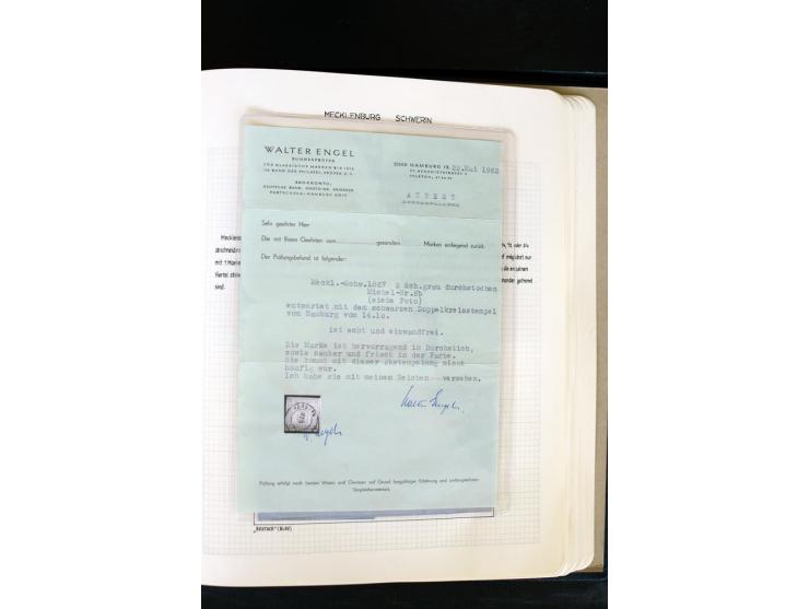 1856/67, wunderschöne kleine spezialisierte Sammlung, gestempelt, vielfach auf Briefstücken und Briefen, darin enthalten u.a.