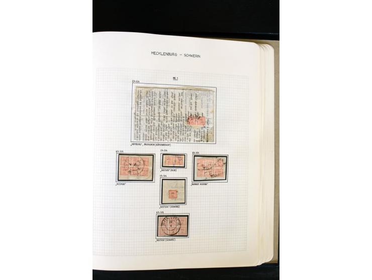 1856/67, wunderschöne kleine spezialisierte Sammlung, gestempelt, vielfach auf Briefstücken und Briefen, darin enthalten u.a.