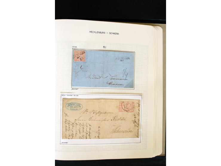 1856/67, wunderschöne kleine spezialisierte Sammlung, gestempelt, vielfach auf Briefstücken und Briefen, darin enthalten u.a.