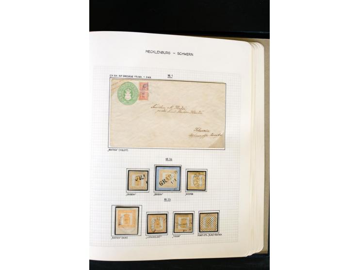 1856/67, wunderschöne kleine spezialisierte Sammlung, gestempelt, vielfach auf Briefstücken und Briefen, darin enthalten u.a.