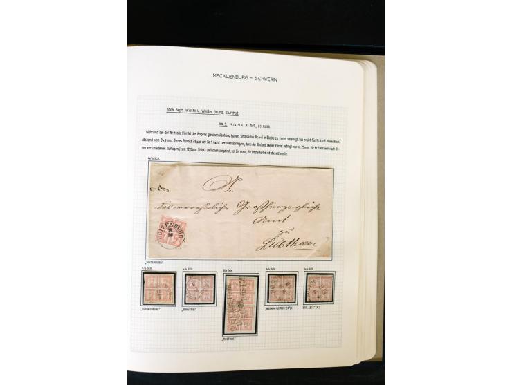 1856/67, wunderschöne kleine spezialisierte Sammlung, gestempelt, vielfach auf Briefstücken und Briefen, darin enthalten u.a.