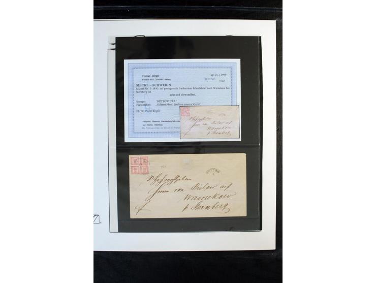 1856/64, ungebrauchte und gestempelte Sammlung, teils mehrfach gesammelt, mit einigen Briefen und Ganzsachen, dazu Strelitz u