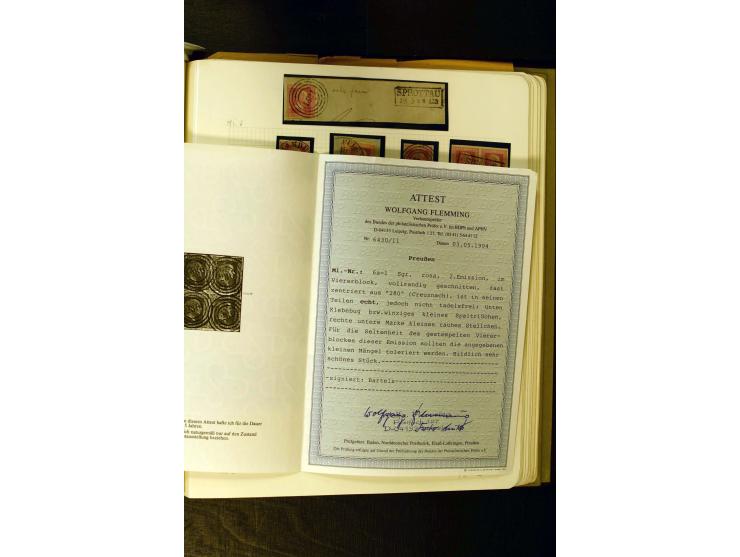 1850/1859, umfangreiche gestempelte Sammlung der ersten 3 Ausgaben mit sehr vielen schönen Briefstücken, Paaren und Einheiten