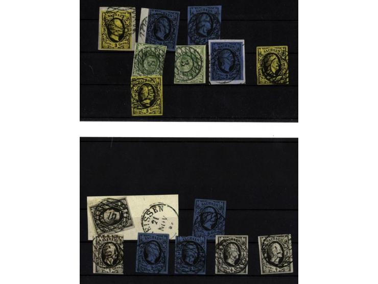 1851/52, 21 Marken mit Nummernstempeln, dabei bessere