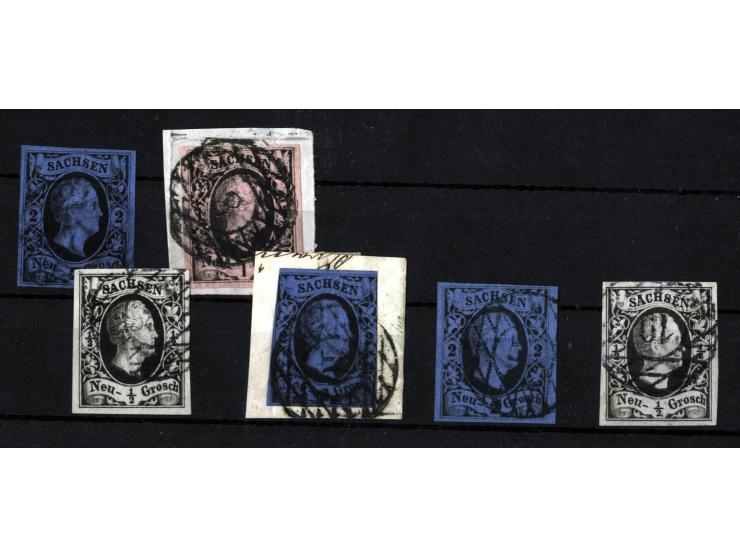 1851/52, 21 Marken mit Nummernstempeln, dabei bessere