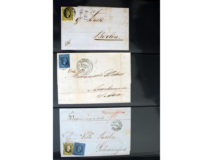 1799/1867, Sammlung mit 35 frankierten Briefen, 13 Ganzsachen und 2 Postscheinen, dabei Buntfrankaturen, Paare und 3er-Streif