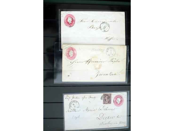 1799/1867, Sammlung mit 35 frankierten Briefen, 13 Ganzsachen und 2 Postscheinen, dabei Buntfrankaturen, Paare und 3er-Streif