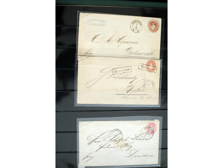 1799/1867, Sammlung mit 35 frankierten Briefen, 13 Ganzsachen und 2 Postscheinen, dabei Buntfrankaturen, Paare und 3er-Streif