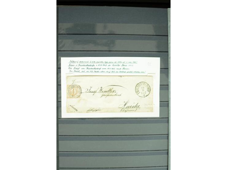 1854/66, schöne, vorwiegend gestempelte Sammlung mit besseren Werten, verschiedene Nummernstempel und Briefen, meist gute Erh