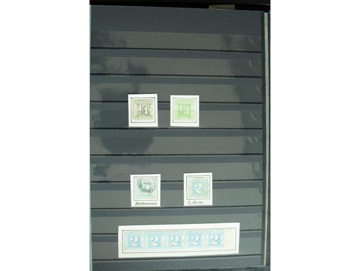 1854/66, schöne, vorwiegend gestempelte Sammlung mit besseren Werten, verschiedene Nummernstempel und Briefen, meist gute Erh