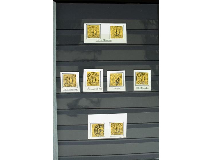 1854/66, schöne, vorwiegend gestempelte Sammlung mit besseren Werten, verschiedene Nummernstempel und Briefen, meist gute Erh