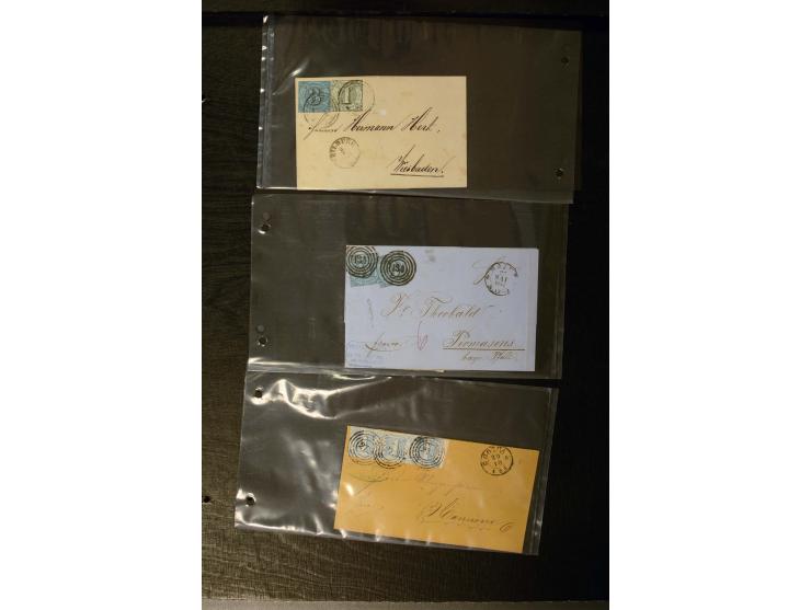 1852/64, schöne Sammlung mit über 70 Briefen, dabei zahlreiche bessere, z.B. Mi.-Nr. 39 auf Brief, Mi.-Nr. GAA 12 auf Faltbri