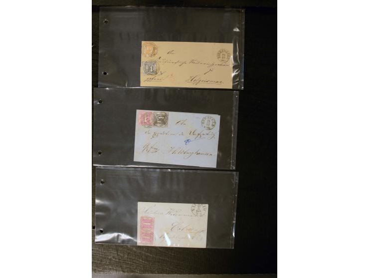 1852/64, schöne Sammlung mit über 70 Briefen, dabei zahlreiche bessere, z.B. Mi.-Nr. 39 auf Brief, Mi.-Nr. GAA 12 auf Faltbri