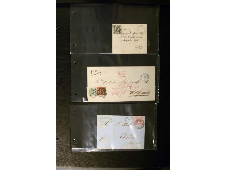 1852/64, schöne Sammlung mit über 70 Briefen, dabei zahlreiche bessere, z.B. Mi.-Nr. 39 auf Brief, Mi.-Nr. GAA 12 auf Faltbri
