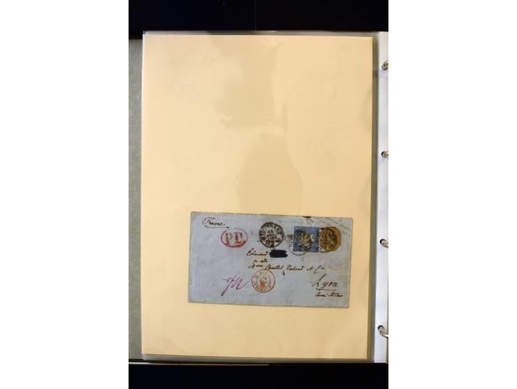 1862/74, Ganzsachen der Kreuzerzeit, aufgezugene Sammlung mit über 60 Belegen, meist mit Zufrankaturen, dabei 3 Einschreiben 