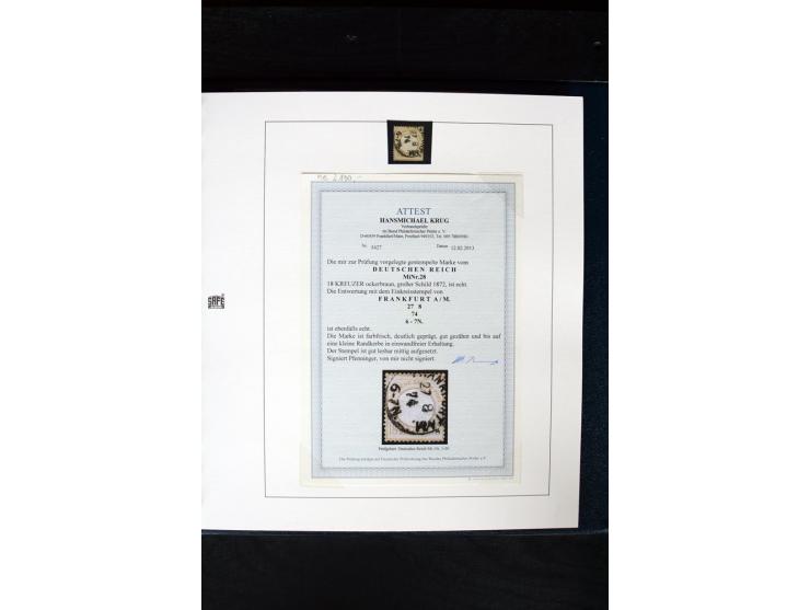 1872/75, Brustschild-Spezialsammlung mit ca. 165 Einzelmarken/Briefstücken und ca. 40 Briefen/Karten, dabei Mi.-Nr. 24, 28, 2