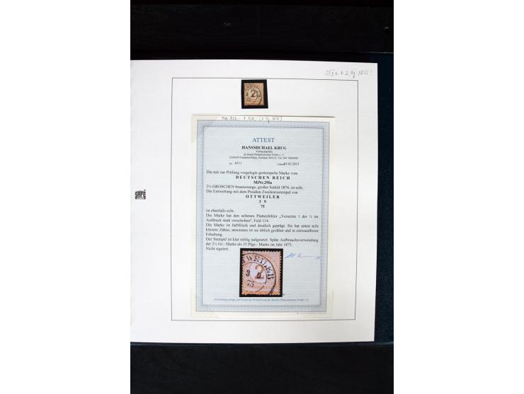 1872/75, Brustschild-Spezialsammlung mit ca. 165 Einzelmarken/Briefstücken und ca. 40 Briefen/Karten, dabei Mi.-Nr. 24, 28, 2
