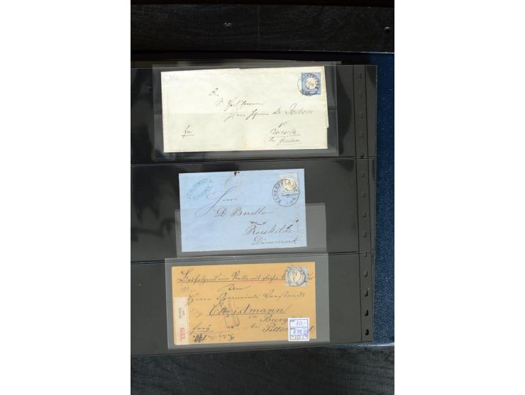 1872/75, Brustschild-Spezialsammlung mit ca. 165 Einzelmarken/Briefstücken und ca. 40 Briefen/Karten, dabei Mi.-Nr. 24, 28, 2