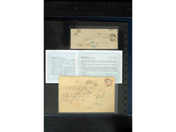 1872/75, Brustschild-Spezialsammlung mit ca. 165 Einzelmarken/Briefstücken und ca. 40 Briefen/Karten, dabei Mi.-Nr. 24, 28, 2
