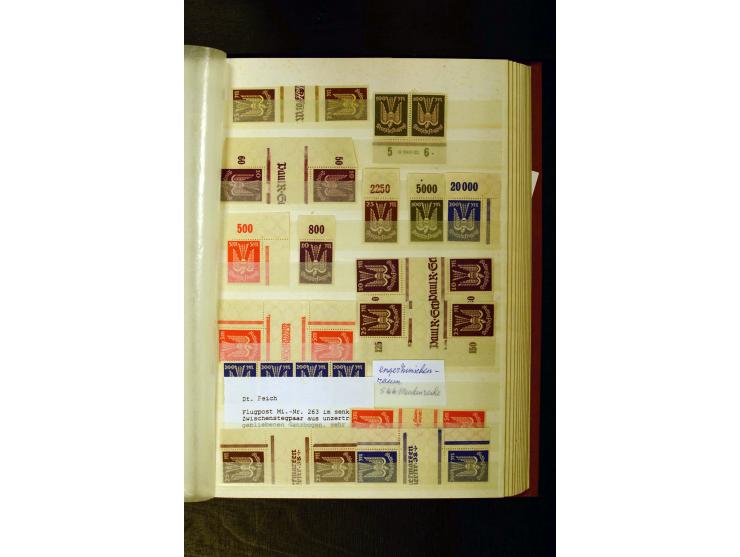 1872/1945, 2 Steckbücher voll mit oft besserem Material ab Brustschild bis Zusammendrucke III. Reich, dabei viel Pfennige bis