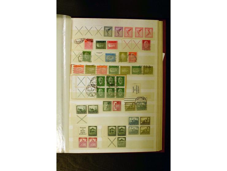 1872/1945, 2 Steckbücher voll mit oft besserem Material ab Brustschild bis Zusammendrucke III. Reich, dabei viel Pfennige bis
