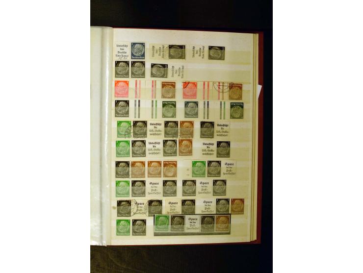 1872/1945, 2 Steckbücher voll mit oft besserem Material ab Brustschild bis Zusammendrucke III. Reich, dabei viel Pfennige bis