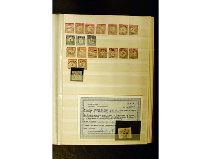 1872/1945, 2 Steckbücher voll mit oft besserem Material ab Brustschild bis Zusammendrucke III. Reich, dabei viel Pfennige bis